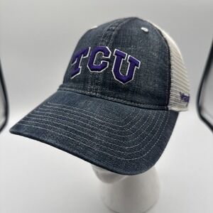 TCU Horned Frogs Men's SnapBack Adjustable‎ Wrangler Purple White Denim Cap Hat